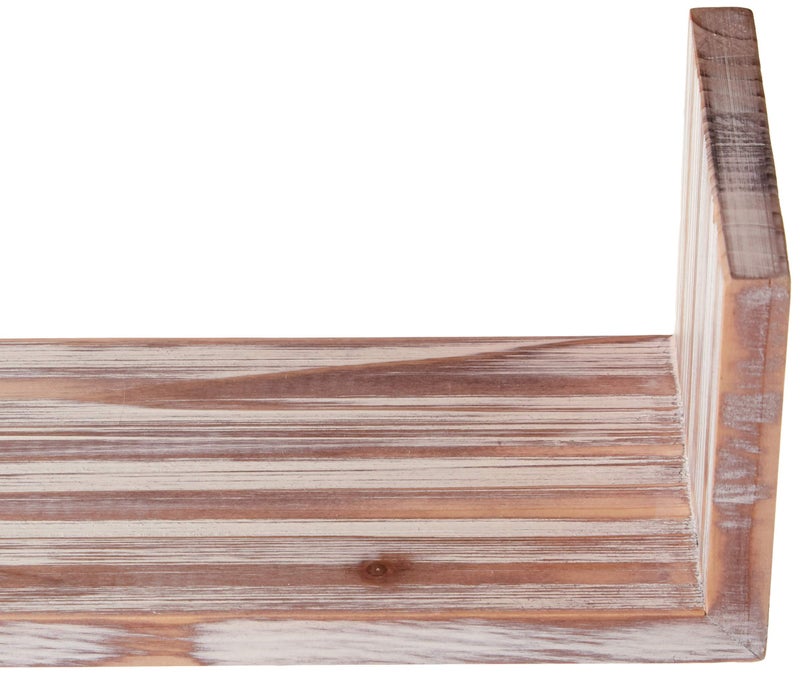 Greenco Set of 3 Floating â€œUâ€ Shelves, Easy-to-Assemble Floating Wall Mount Shelves for Bedrooms and Living Rooms, Rustic Finish - Image 3